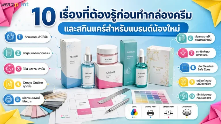 แนวทางแก้ปัญหาเมื่อทำกล่องครีมและกล่องสกินแคร์ผิด พร้อมเปรียบเทียบก่อนและหลังแก้แบบกล่อง